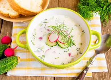 Okroshka на кефир рецепта със снимка  как да направите вкусно